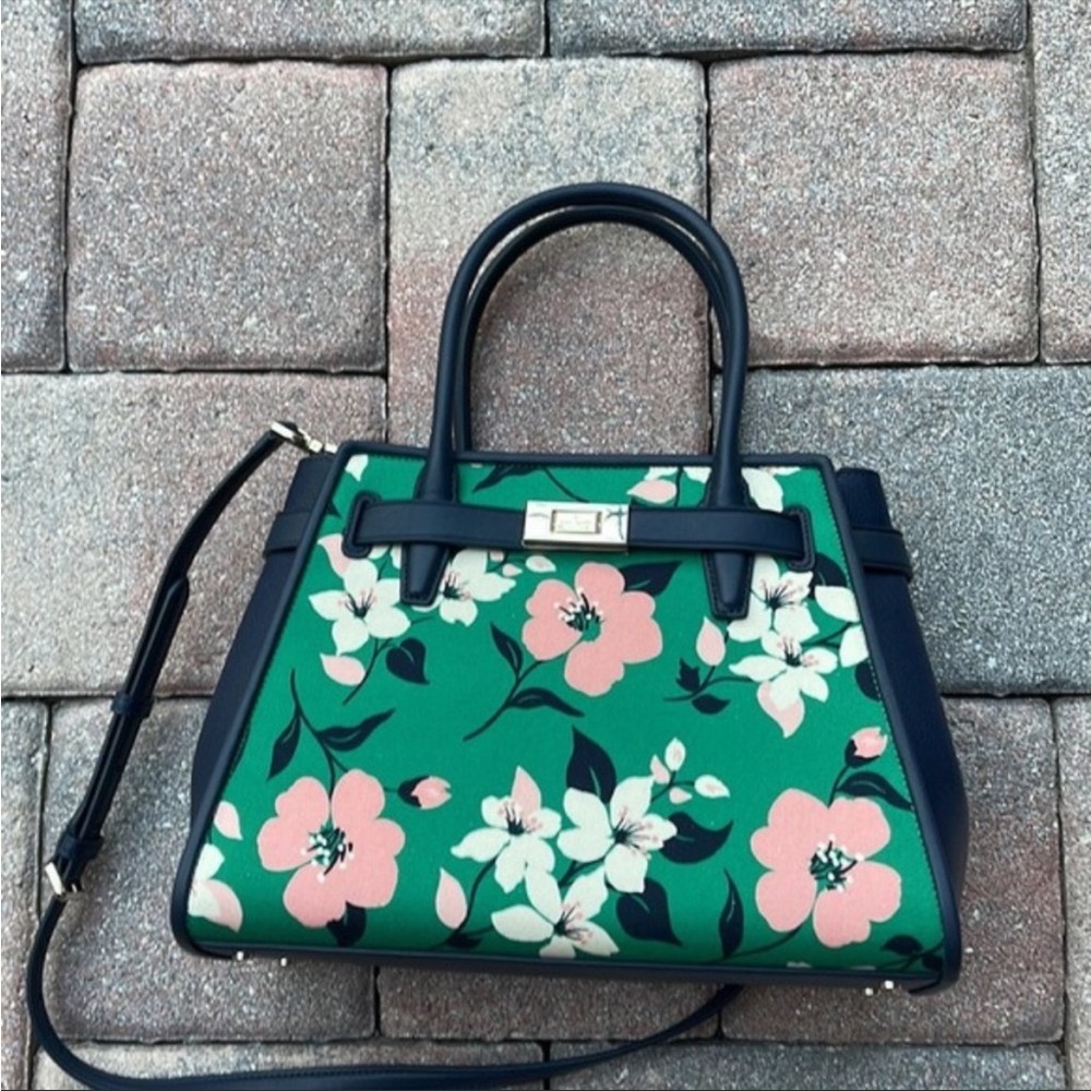 Kate Spade Lucia Lilly Blooms Medium Satchel with matching Wallet